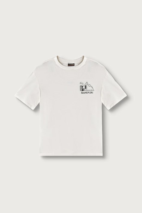 Napapijri T-shirt dziecięcy bawełniany S-ACADIA SS beżowy NP0A8B3JN1A1