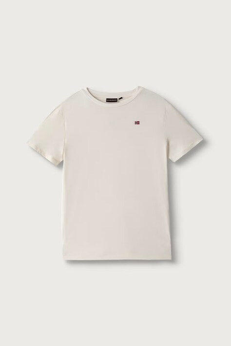 Napapijri T-shirt dziecięcy bawełniany SALIS SS 2 beżowy NP0A4GEHN1A1