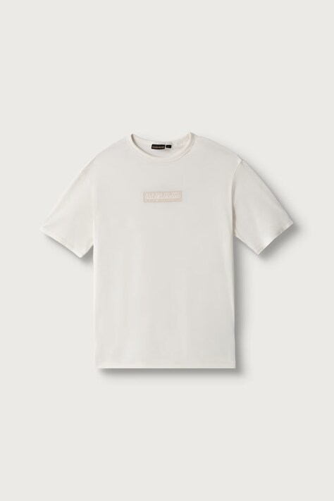 Napapijri T-shirt dziecięcy bawełniany S-NEW BOX LOGO SS beżowy NP0A4IFYN1A1