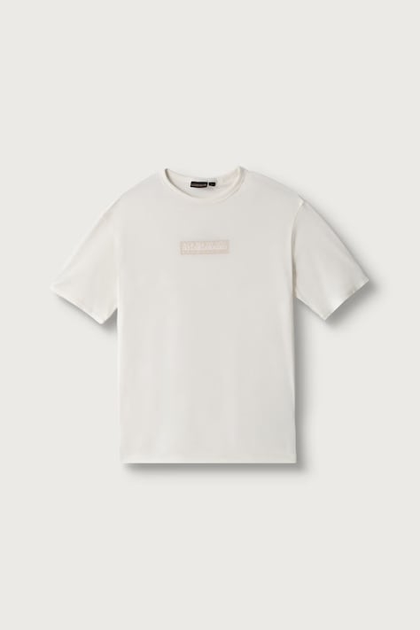 Napapijri T-shirt dziecięcy bawełniany S-NEW BOX LOGO SS beżowy NP0A4IFYN1A1