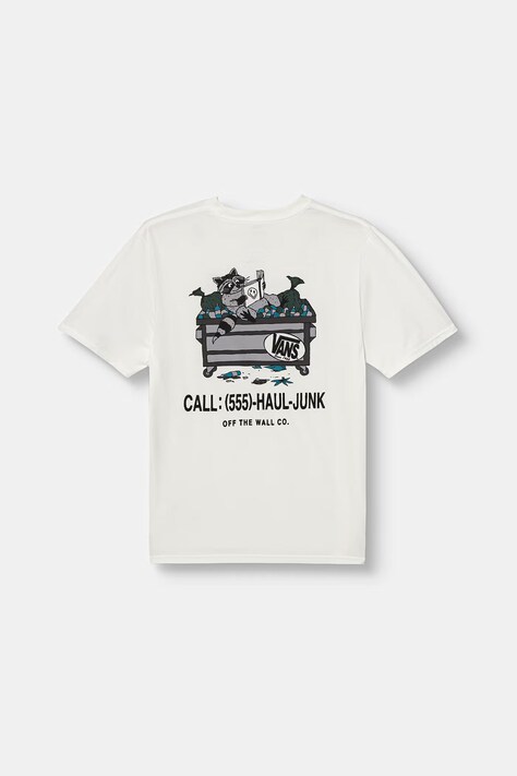 Vans T-shirt dziecięcy bawełniany Dumpster biały VN000XBQWHT1