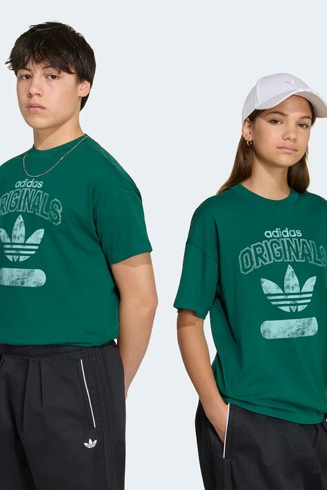 adidas Originals tričko detské bavlnené zelené KH0719