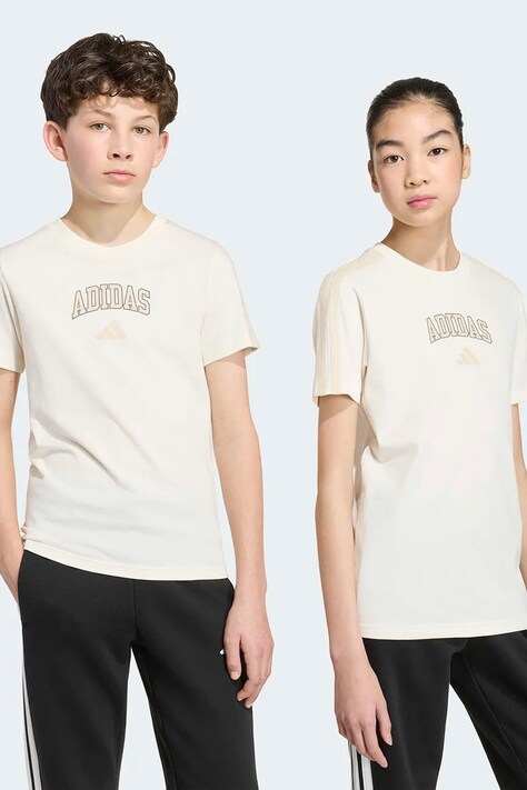adidas t-shirt παιδικό βαμβακερό TABLE TEE μπεζ KW7977