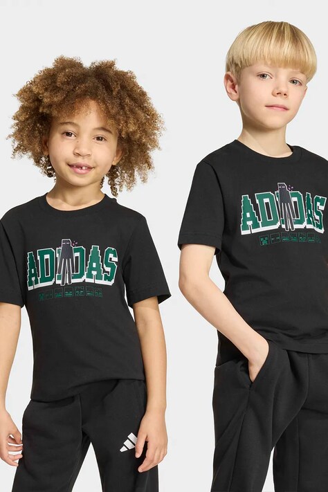 adidas tričko detské bavlnené MINECRAFT čierne KS9034