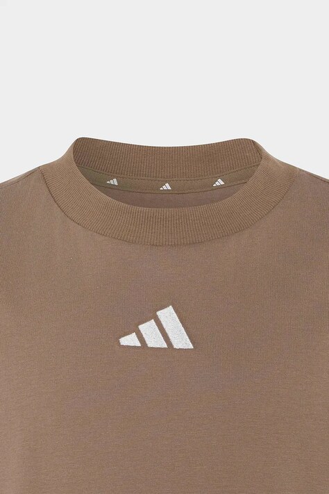 adidas T-shirt dziecięcy bawełniany brązowy KT3343
