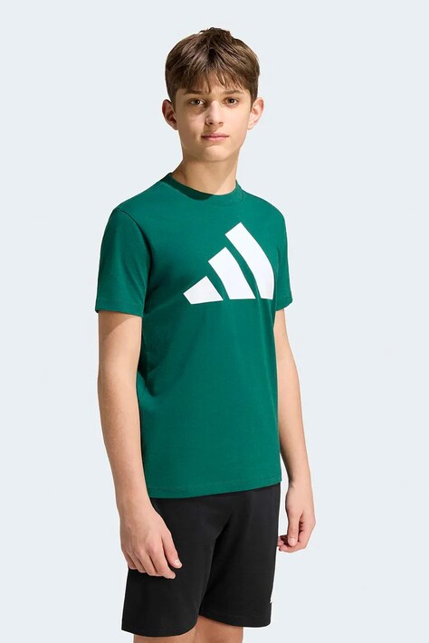 adidas T-shirt dziecięcy bawełniany zielony KR1653