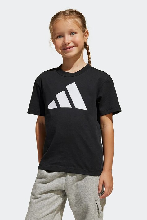 adidas t-shirt παιδικό βαμβακερό μαύρο JE1379