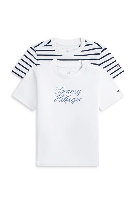 Tommy Hilfiger T-shirt niemowlęcy z bawełną 2-pack biały KN0KN02400