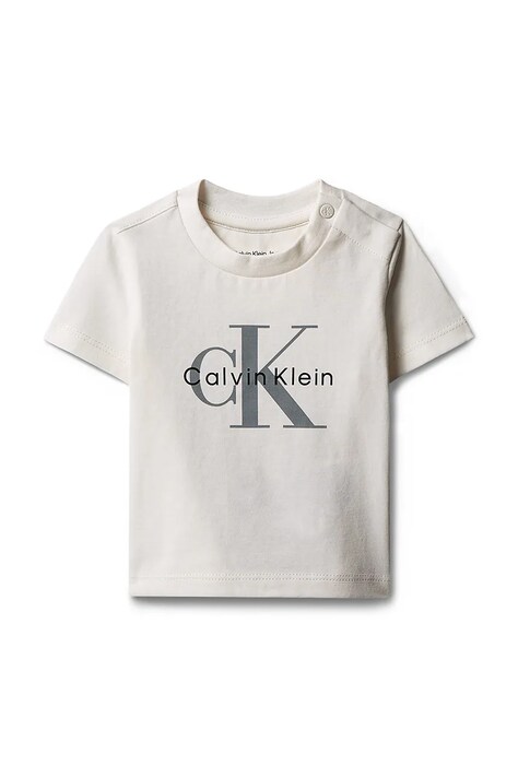 Calvin Klein Jeans T-shirt dziecięcy bawełniany z elastanem biały LV1CKTJA50