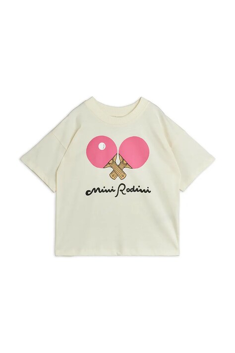 Mini Rodini T-shirt oversize dziecięcy bawełniany Table tennis biały 26620132