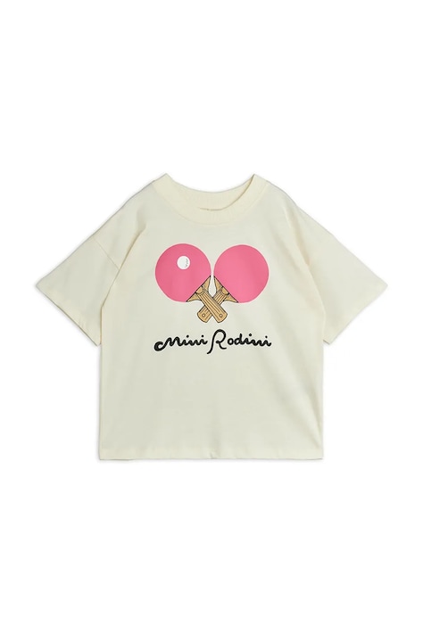 Mini Rodini T-shirt oversize dziecięcy bawełniany Table tennis biały 26620132