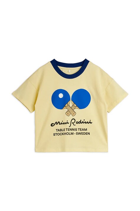 Mini Rodini T-shirt dziecięcy bawełniany Table tennis żółty 26620124