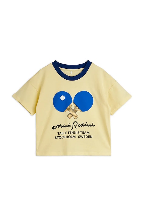 Mini Rodini T-shirt dziecięcy bawełniany Table tennis żółty 26620124