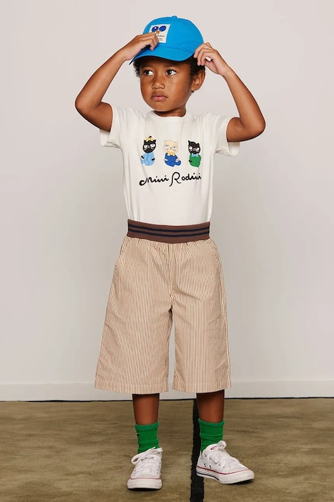 Mini Rodini T-shirt dziecięcy bawełniany Minibabies biały 26620110