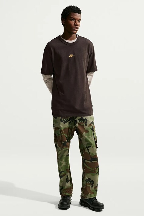 Nike Sportswear T-shirt męski bawełniany Premium Essentials brązowy IH1121.220