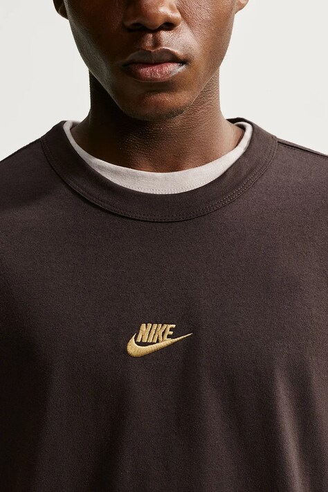 Nike Sportswear T-shirt męski bawełniany Premium Essentials brązowy IH1121.220