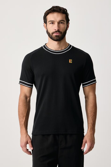 Nike Sportswear T-shirt γυμναστικής ανδρικό NikeCourt Heritage μαύρο FN0318.010