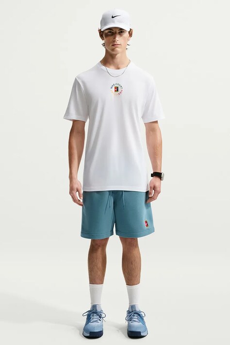 Nike Sportswear T-shirt treningowy męski z bawełną NikeCourt Dri-FIT biały IM6128.100