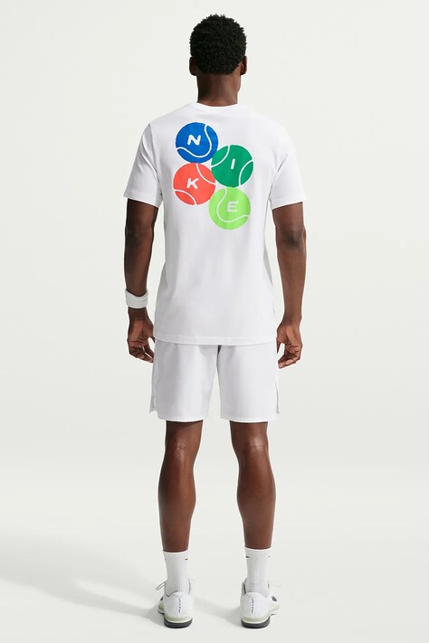 Nike Sportswear T-shirt treningowy męski z bawełną NikeCourt Dri-FIT biały IV6570.100