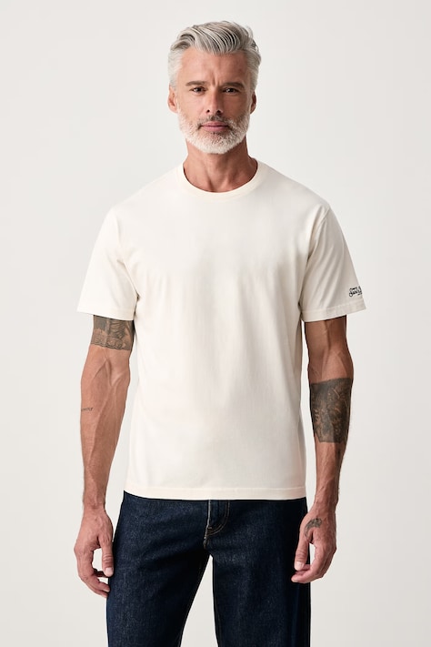 MC2 Saint Barth T-shirt męski bawełniany beżowy EEY0001