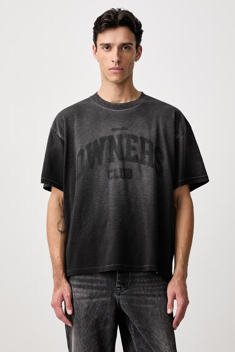 Represent T-shirt bawełniany męski czarny OCM100070