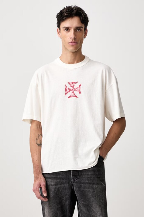 Represent T-shirt z bawełną męski biały MLM3585