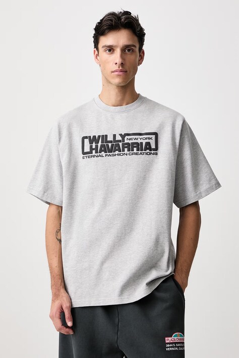 Willy Chavarria OS ETERNAL FASHION CREATIONS tricou din bumbac pentru bărbați gri MUJTE026.061N