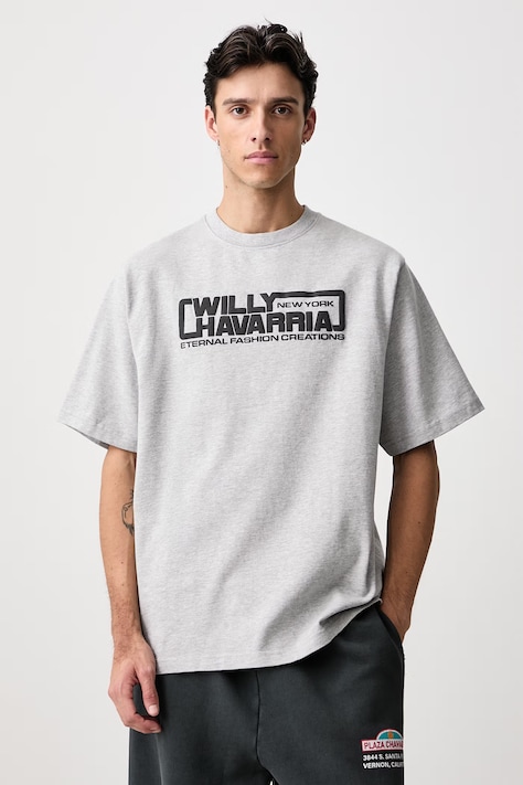 Willy Chavarria OS ETERNAL FASHION CREATIONS tričko bavlněné pánské šedé MUJTE026.061N