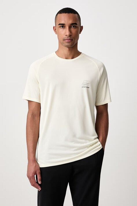 Nike T-shirt do biegania męski Stride Dri-FIT ADV beżowy IO0543.113