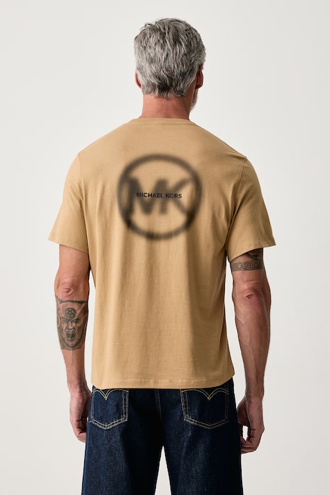 Michael Kors T-shirt męski bawełniany brązowy CF6535RFV4
