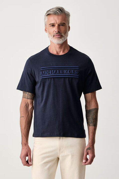 Michael Kors T-shirt męski bawełniany granatowy CF6535XFV4