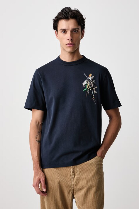 Barbour X PAUL SMITH tricou din bumbac pentru bărbați bleumarin MTS1696NY91