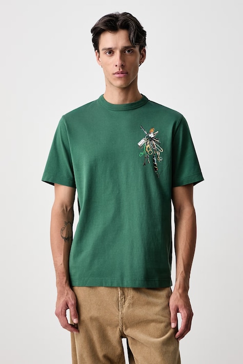 Barbour X PAUL SMITH tricou din bumbac pentru bărbați verde MTS1696GN75