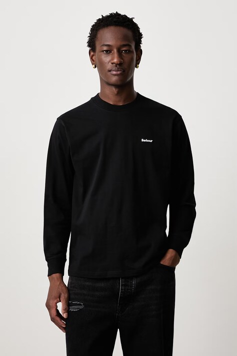 Barbour Longsleeve bawełniany męski czarny MTS1631BK31