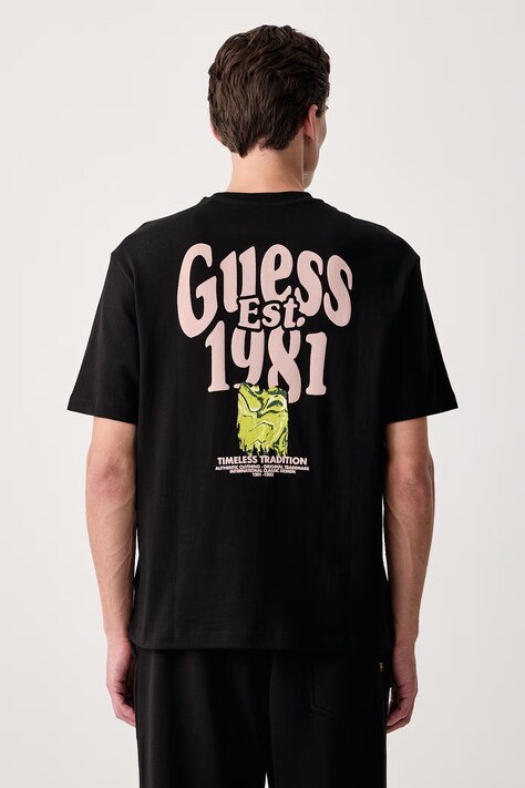 Guess Tričko pánske bavlnené čierne M6BI87 K6973