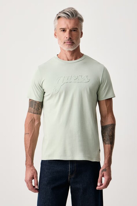 Guess Тениска дамска от памук тюркоазена M6BI69 K6639