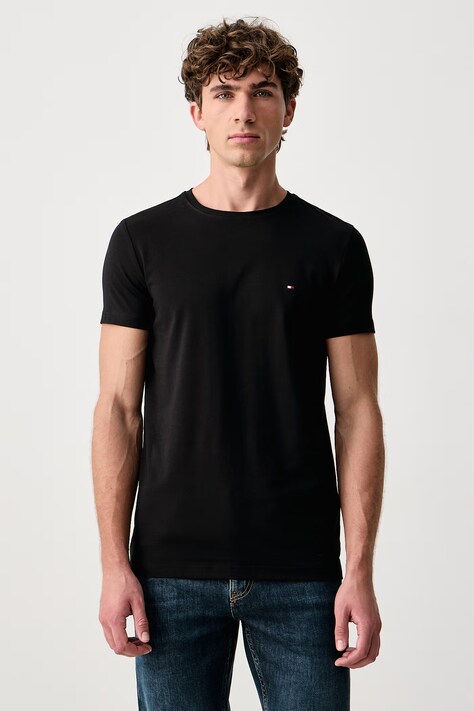 Tommy Hilfiger T-shirt męski z bawełną czarny MW0MW27539