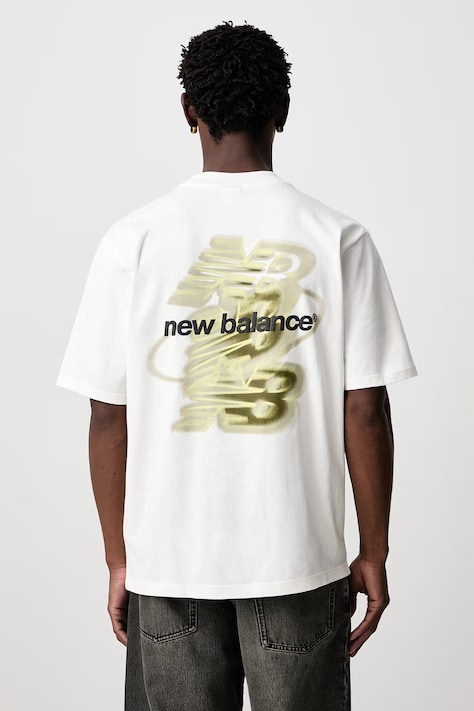 New Balance T-shirt oversize bawełniany męski biały MT62D1MASST
