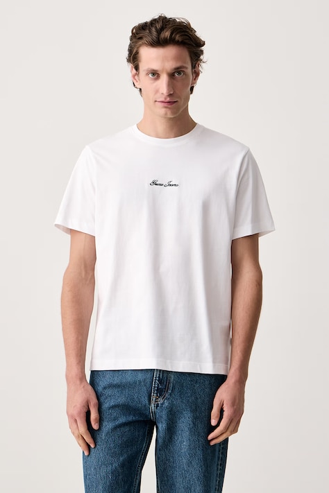 Guess Jeans T-shirt męski bawełniany biały M6BI88 K6999
