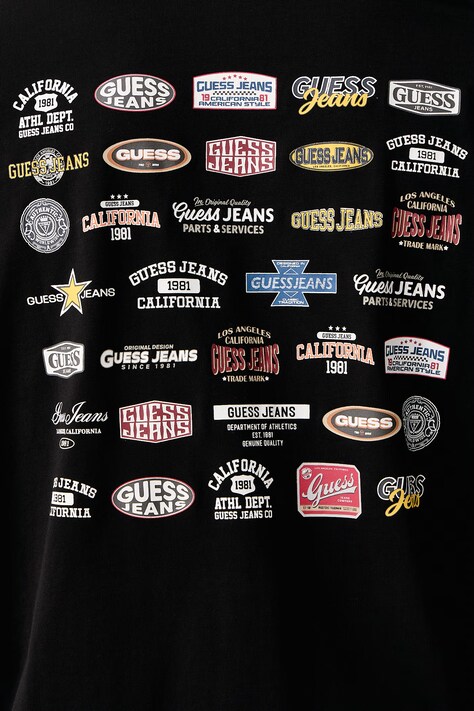 Guess Jeans футболка оверсайз чоловіча бавовняна — AW26-TSMYWU, чорний — фото 5