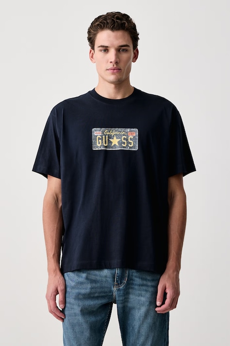 Guess Jeans Тениска мъжка от памук тъмносиня M6BI16 K5400