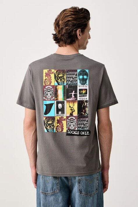 Hurley T-shirt męski bawełniany Printing Press Preserv szary MTSEUED0040