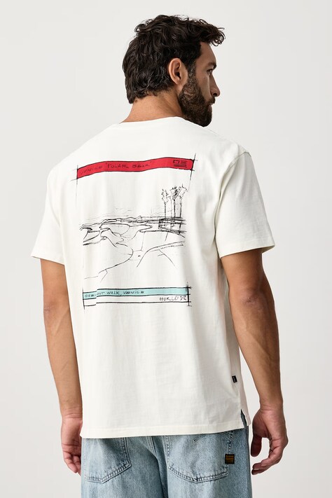 Hurley T-shirt męski bawełniany Craft Bowl beżowy MTSEUCR0006