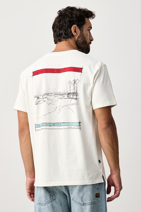 Hurley T-shirt męski bawełniany Craft Bowl beżowy MTSEUCR0006