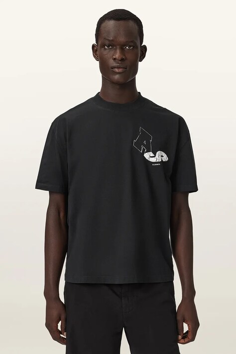 AllSaints T-shirt męski bawełniany czarny M027PF