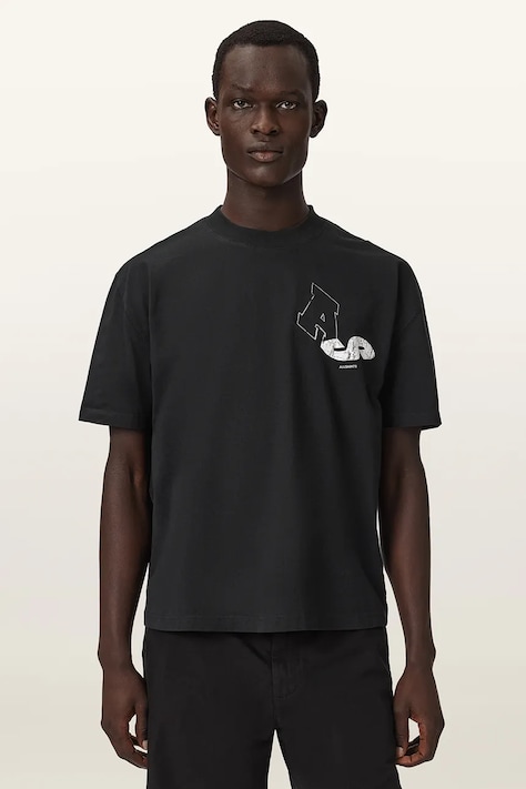 AllSaints T-shirt męski bawełniany czarny M027PF