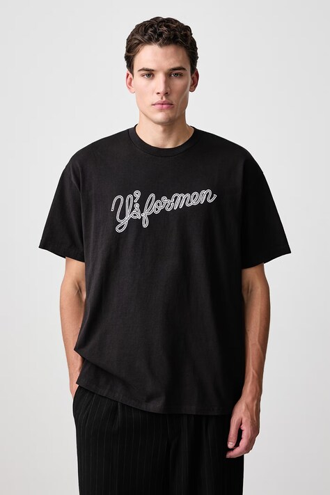 Yohji Yamamoto T-shirt bawełniany męski czarny KN3698
