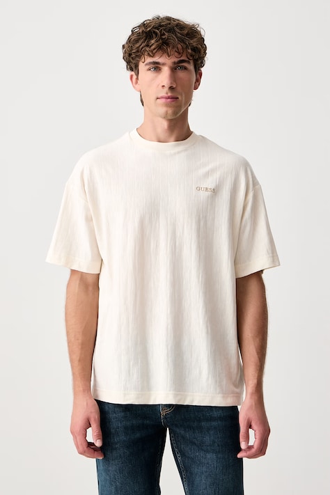 Guess T-shirt męski bawełniany WALT beżowy Z6BI14 K6694