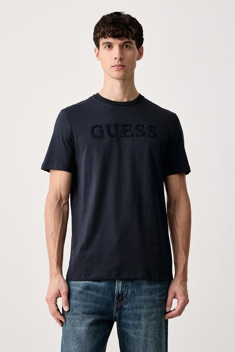Guess T-shirt ανδρικό βαμβακερό σκούρο μπλε Z6BI06 K6537