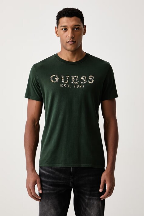 Guess Majica za muškarce od pamuka zelena M6BI73 K6674